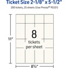 image:imageAvery Printable Rectangle Tickets 218 x 512 Matte Ivory Cardstock LaserInkjet Printable 200 Total200 cards
