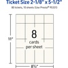 image:imageAvery Printable Rectangle Tickets 218 x 512 Matte Ivory Cardstock LaserInkjet Printable 200 Total80 cards