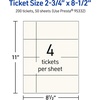 image:imageAvery Printable Rectangle Tickets 234 x 812 Matte Ivory Cardstock LaserInkjet Printable 200 Total200 cards