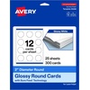 image:imageAvery Printable Round Cards Sure Feed Technology 2 Diameter Matte White Cardstock PrinttotheEdge LaserInkjet Cards 300 TotalGlossy White