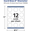 image:imageAvery Printable Round Cards Sure Feed Technology 2 Diameter Matte White Cardstock PrinttotheEdge LaserInkjet Cards 300 TotalGlossy White