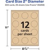 image:imageAvery Printable Round Cards Sure Feed Technology 2 Diameter Matte White Cardstock PrinttotheEdge LaserInkjet Cards 300 TotalKraft Brown