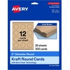 image:imageAvery Printable Round Cards Sure Feed Technology 2 Diameter Matte White Cardstock PrinttotheEdge LaserInkjet Cards 300 TotalKraft Brown