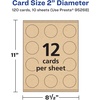 image:imageAvery Printable Round Cards Sure Feed Technology 2 Diameter Matte White Cardstock PrinttotheEdge LaserInkjet Cards 300 TotalKraft Brown