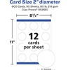 image:imageAvery Printable Round Cards Sure Feed Technology 2 Diameter Matte White Cardstock PrinttotheEdge LaserInkjet Cards 300 TotalMate White