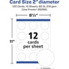 image:imageAvery Printable Round Cards Sure Feed Technology 2 Diameter Matte White Cardstock PrinttotheEdge LaserInkjet Cards 300 TotalMate White