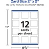 image:imageAvery Printable Square Cards Sure Feed Technology 2 x 2 Matte White Cardstock PrinttotheEdge LaserInkjet Cards 120 TotalGlossy White