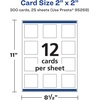 image:imageAvery Printable Square Cards Sure Feed Technology 2 x 2 Matte White Cardstock PrinttotheEdge LaserInkjet Cards 120 TotalGlossy White