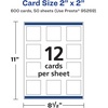 image:imageAvery Printable Square Cards Sure Feed Technology 2 x 2 Matte White Cardstock PrinttotheEdge LaserInkjet Cards 120 TotalGlossy White