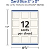 image:imageAvery Printable Square Cards Sure Feed Technology 2 x 2 Matte White Cardstock PrinttotheEdge LaserInkjet Cards 120 TotalIvory