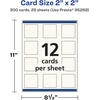 image:imageAvery Printable Square Cards Sure Feed Technology 2 x 2 Matte White Cardstock PrinttotheEdge LaserInkjet Cards 120 TotalIvory