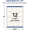 image:imageAvery Printable Square Cards Sure Feed Technology 2 x 2 Matte White Cardstock PrinttotheEdge LaserInkjet Cards 120 TotalIvory