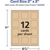 image:imageAvery Printable Square Cards Sure Feed Technology 2 x 2 Matte White Cardstock PrinttotheEdge LaserInkjet Cards 120 TotalKraft Brown