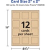 image:imageAvery Printable Square Cards Sure Feed Technology 2 x 2 Matte White Cardstock PrinttotheEdge LaserInkjet Cards 120 TotalKraft Brown