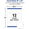 image:imageAvery Printable Square Cards Sure Feed Technology 2 x 2 Matte White Cardstock PrinttotheEdge LaserInkjet Cards 120 TotalMate White