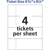 image:imageAvery Printable Tickets 275 x 85 LaserInkjet 100 Total Great for Raffle Tickets 16430White