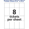 image:imageAvery Printable Tickets 275 x 85 LaserInkjet 100 Total Great for Raffle Tickets 16430White