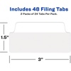 image:imageAvery Ultra Tabs File Tabs 3 x 15 2Side Writable White SelfAdhesive 24 Per Pack 48 Total 2Pack of 74776