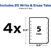image:imageAvery Write amp Erase Durable Plastic Mini Dividers for 3 Ring Binders and 7Ring Binders 55 x 85 5Tab Sets Multicolor 4 Binder Divider Sets 2198255 x 85 inches