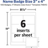 image:imageClipStyle Name Badge Holder with LaserInkjet Insert Top Load 4 x 3 White 100Box200 name tags