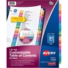 image:imageAvery 131 Dividers for 3 Ring Binders 31 Tabs per Set Customizable Table of Contents Multicolor Tabs Great for Organizing Reports Projects and More 12 Sets of 11129Divider