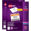 image:imageAvery Customizable Name Badges Clip Style 3 x 4 Clear Name Tag Holders White LaserInkjet Printable Inserts 50 Total 7453680 badges  inserts