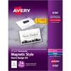 image:imageAvery Customizable Name Badges Magnet Style 3 x 4 Clear Name Tag Holders White LaserInkjet Printable Inserts 48 Total 8781True