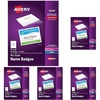 image:imageAvery Customizable Name Badges Pin Style 225 x 35 Clear Name Tag Holders White LaserInkjet Printable Inserts 100 Total 74549holders  inserts