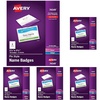 image:imageAvery Customizable Name Badges Pin Style 225 x 35 Clear Name Tag Holders White LaserInkjet Printable Inserts 100 Total 74549holders