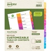 image:imageAvery EcoFriendly Recycled Dividers for 3 Ring Binders 8 Tabs per Set Customizable Table of Contents Multicolor Tabs Great for Organizing Reports Projects and More 3 Sets of 11081