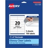image:imageAvery Glossy Clear Rectangle Labels Sure Feed Technology 1 x 4 200 Glossy Clear Labels LaserInkjet Printable100 labels