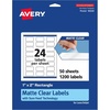image:imageAvery Matte Clear Rectangle Labels Sure Feed Technology 1 x 2 240 Matte Clear Labels PrintToTheEdge LaserInkjet Printable1 200 labels