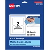 image:imageAvery Matte Clear Rectangle Labels Sure Feed Technology 4 x 6 50 Matte Clear Labels PrinttoTheEdge LaserInkjet Printable20 labels