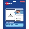 image:imageAvery Matte Clear Rectangle Labels Sure Feed Technology 5 x 7 20 Matte Clear Labels LaserInkjet Printable50 labels