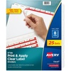 image:imageAvery Print amp Apply Clear Label Dividers Index Maker Easy Apply Printable Label Strip 8 White Tabs 50 Sets Case Pack of 2 1155725 Sets
