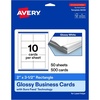 image:imageAvery Printable Rectangle Business Cards Sure Feed Technology 2 x 312 Glossy White Cardstock PrintToTheEdge LaserInkjet Printable 100 Total500 cards