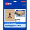 image:imageAvery Printable Rectangle Business Cards Sure Feed Technology 2 x 312 Kraft Brown Cardstock PrintToTheEdge LaserInkjet Printable 80 Total200 cards