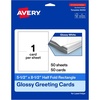 image:imageAvery Printable Rectangle Half Fold Greeting Cards 55 x 85 Glossy White Cardstock LaserInkjet 50 Total Great for Thank You Cards Event Invitations and More50 cards
