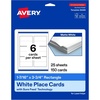 image:imageAvery Printable Rectangle Place Cards Sure Feed Technology 1716 x 375 Matte White Cardstock PrinttotheEdge LaserInkjet 300 Total Great for Place Settings Seating Cards and More150 cards