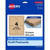 image:imageAvery Printable Rectangle Postcards 35 x 5 Kraft Brown Cardstock PrintToTheEdge LaserInkjet Cards 200 Total200 cards