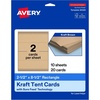 image:imageAvery Printable Rectangle Tent Cards Sure Feed Technology 25 x 85 Kraft Brown Carstock LaserInkjet 100 Total Great for Table Talkers Promotional Signs Instructional Signs and More20 cards