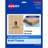 image:imageAvery Printable Rectangle Tickets 218 x 512 Kraft Brown Cardstock LaserInkjet Printable 400 Total80 cards