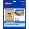 image:imageAvery Printable Round Cards Sure Feed Technology 2 Diameter Matte White Cardstock PrinttotheEdge LaserInkjet Cards 300 TotalKraft Brown
