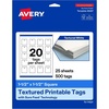 image:imageAvery Printable Square Tags Sure Feed Technology 15 x 15 Textured Matte White PrinttoTheEdge Capability Laser amp Inkjet Compatible 200 Total500 Tags