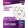 image:imageAvery Reusable Magnetic Professional Name Badge System Refills Inserts for 1 x 3 Name Tags Compatible with Laser Printers 100 Clear Printable Inserts 71210Inkjet