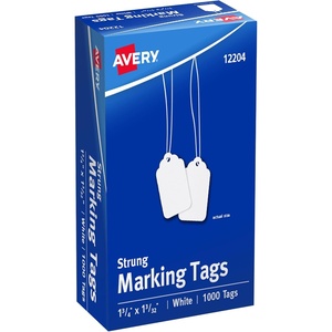 image:imageAvery 12204 MediumWeight White Marking Tags 1 34 x 1 332 Box of 1000One Size Pack of 6
