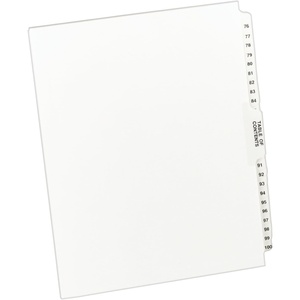 image:imageAvery AveryStyle Legal Side Tab Dividers 26Tab 76100 Letter Size White 25 per Set 11397One Size Pack of 12
