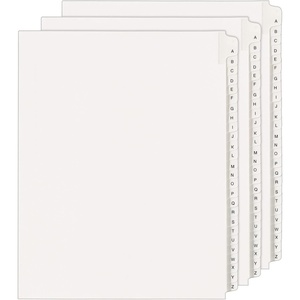 image:imageAvery Collated AZ Legal Exhibit Unpunched Dividers for Use with Any Binding System 26 Side Tab Dividers Per Set Helvetica Type 3 Sets 21874