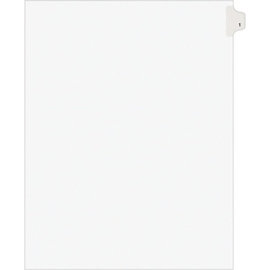 image:imageAvery Individual Legal Exhibit Dividers Avery Style 1 Side Tab 85 x 11 inches Pack of 25 11911One Size