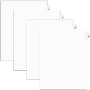 image:imageAvery Individual Legal Exhibit Dividers Avery Style 2 Side Tab 85 x 11 inches Pack of 25 119124 Sets